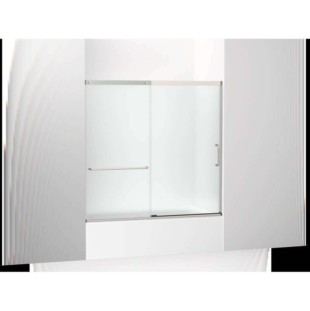 Kohler - Elate Sliding bath door, 56-3/4'' H x 56-1/4 - 59-5/8'' W, with 1/4'' thick Frosted glass - Matte Nickel
