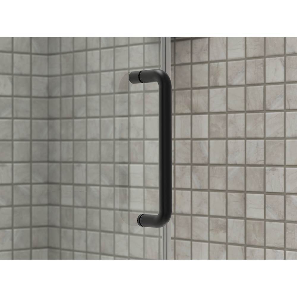 Elate Sliding shower door, 70-1/2'' H x 56-1/4 - 59-5/8'' W, with 1/4'' thick Crystal Clear glass with rectangular grille pattern