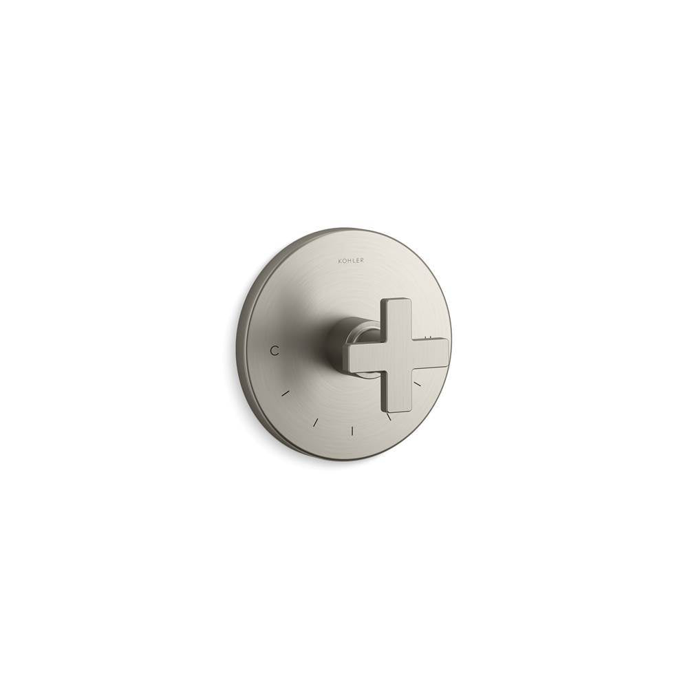 Kohler - Composed MasterShower temperature control valve trim with cross handle - Vibrant Brushed Nickel