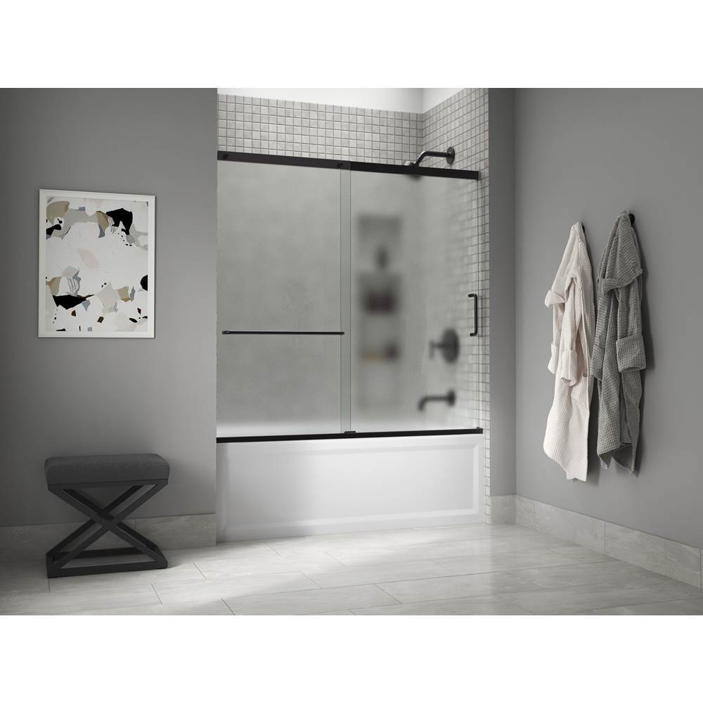 Elate Sliding bath door, 56-3/4'' H x 56-1/4 - 59-5/8'' W, with 1/4'' thick Frosted glass