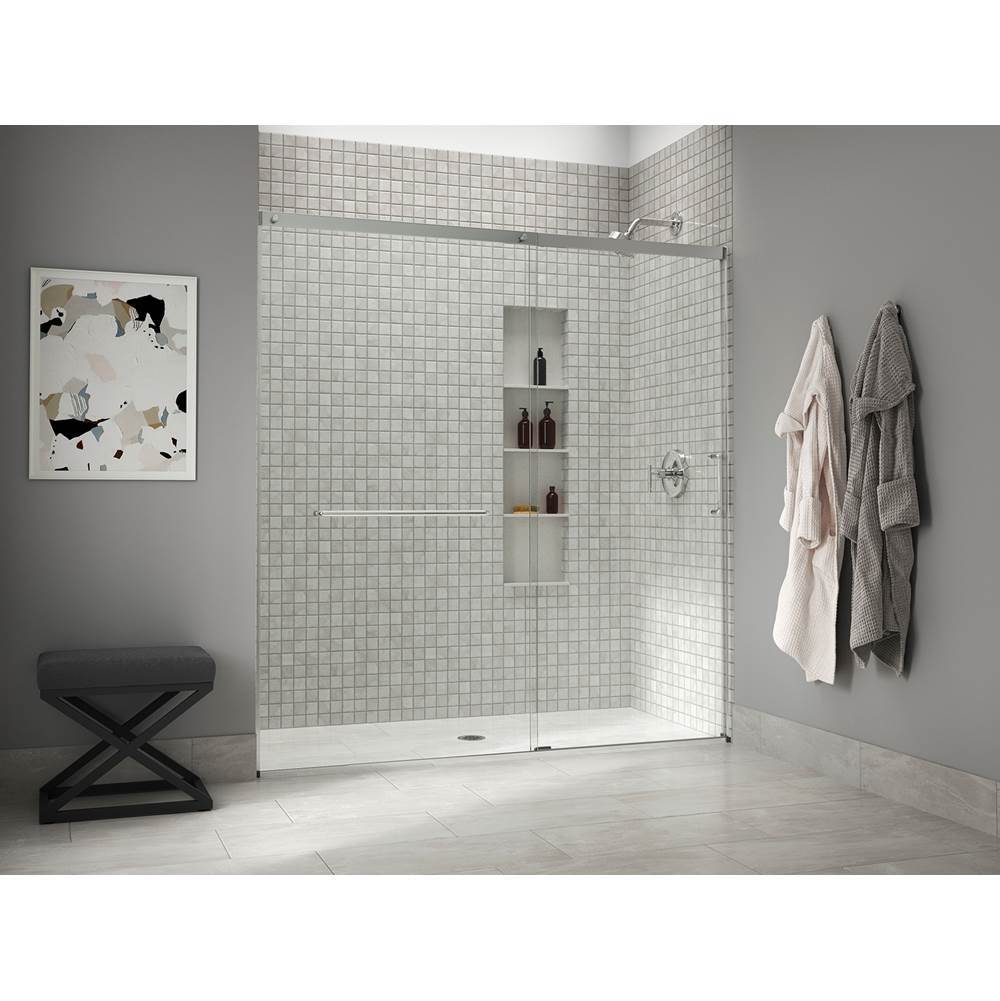 Kohler - Elate Sliding shower door, 75-1/2'' H x 68-1/4 - 71-5/8'' W, with heavy 5/16'' thick Crystal Clear glass - Bright Silver