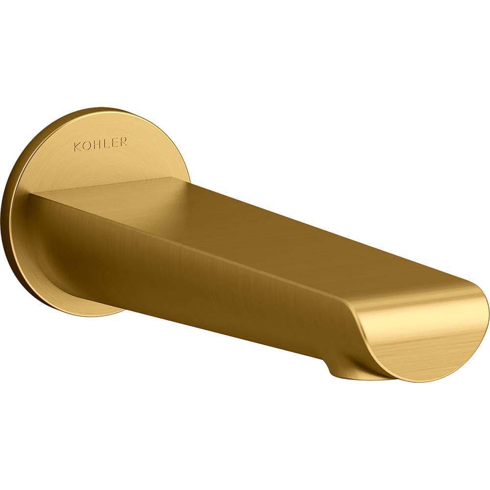 Kohler - Avid Wall-mount bath spout - Vibrant Brushed Moderne Brass