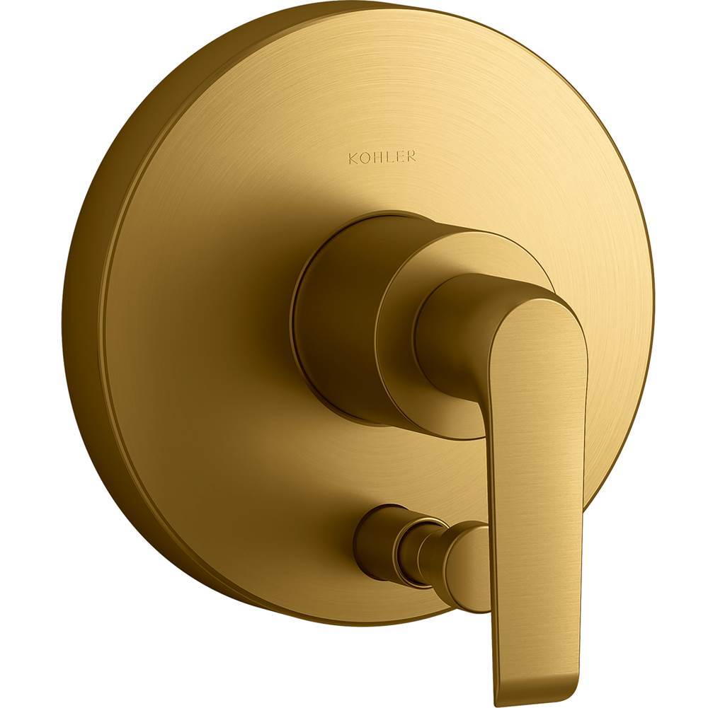 Kohler - Avid Rite-Temp valve trim with push-button diverter - Vibrant Brushed Moderne Brass