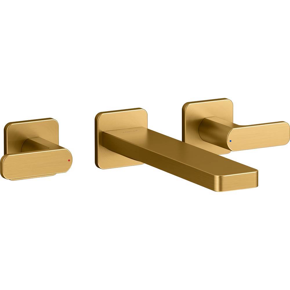 Kohler - Parallel Wall-mount bath faucet trim - Vibrant Brushed Moderne Brass