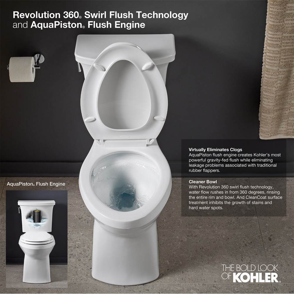 Cimarron Two-piece round-front toilet, 1.28 gpf