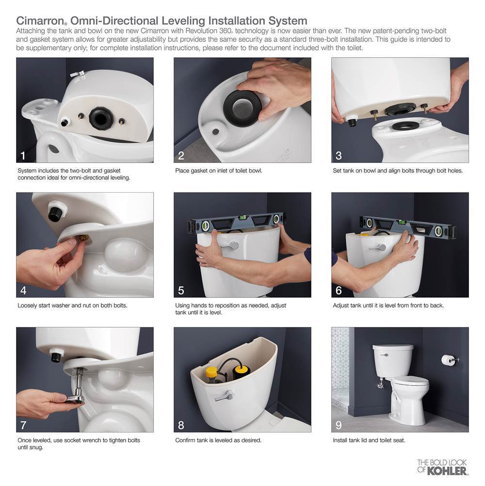 Cimarron Two-piece round-front toilet, 1.28 gpf