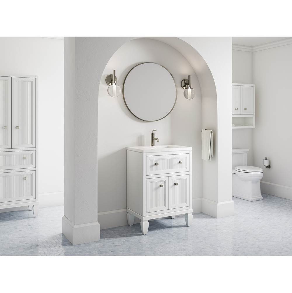 Hearthaven 24'' bathroom vanity cabinet with sink and quartz top