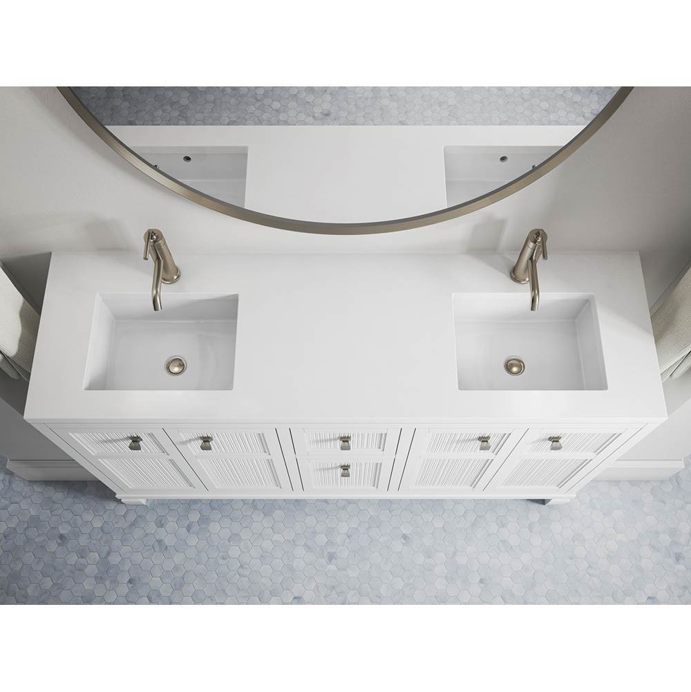 Hearthaven 60'' bathroom vanity cabinet with sinks and quartz top