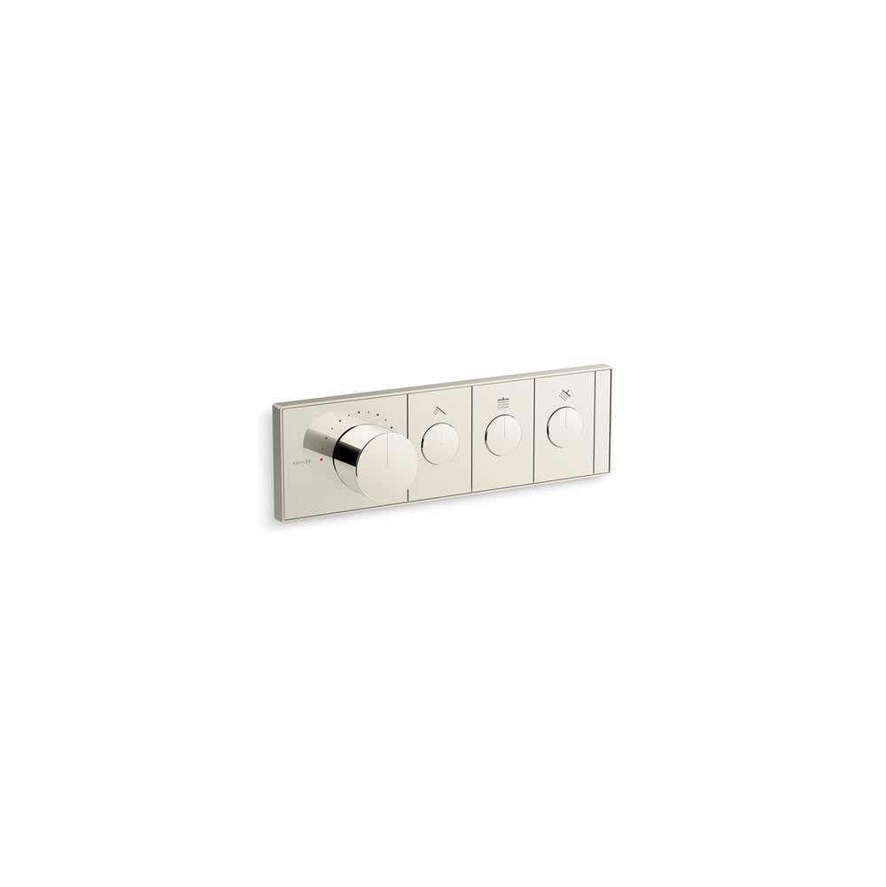 Kohler - Anthem Three-outlet recessed mechanical thermostatic valve control - Vibrant Polished Nickel