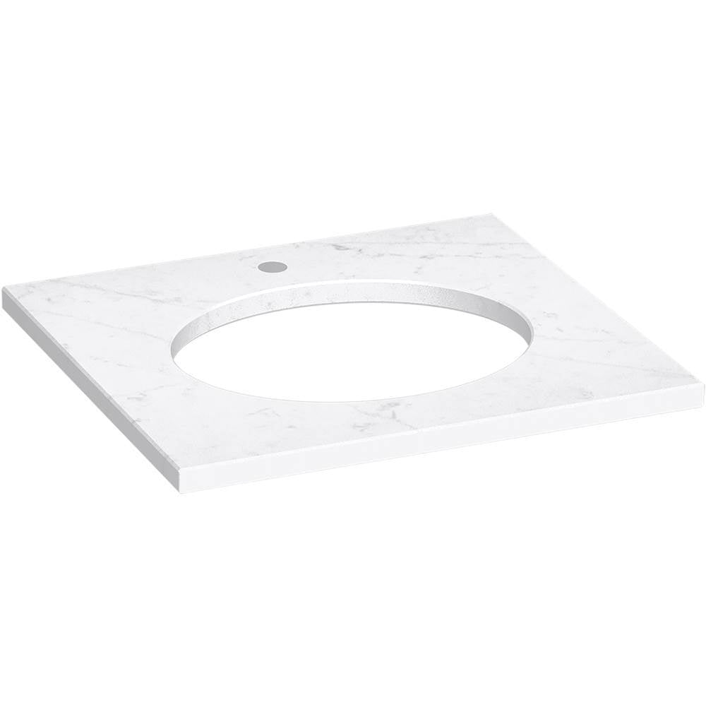 Kohler - Silestone 25'' quartz vanity top with oval cutout - Eternal Statuario