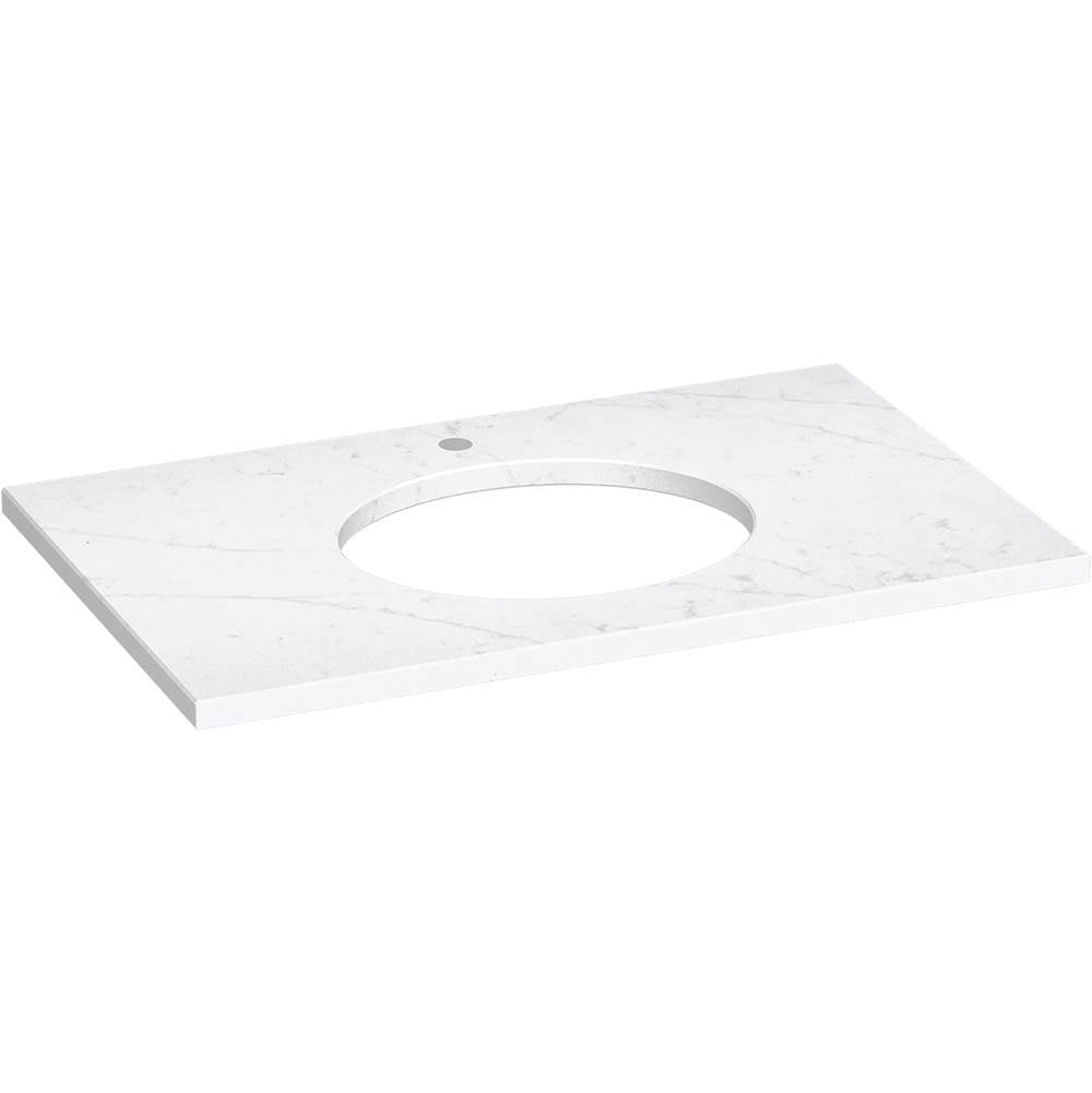 Kohler - Silestone 37'' quartz vanity top with oval cutout - Eternal Statuario