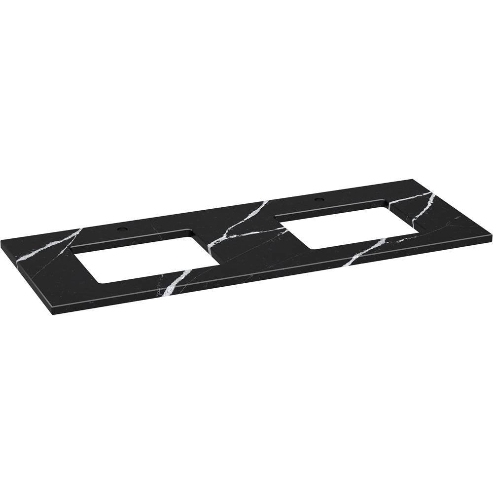 Kohler - Silestone 61'' quartz vanity top with two rectangular cutouts - Eternal Marquina