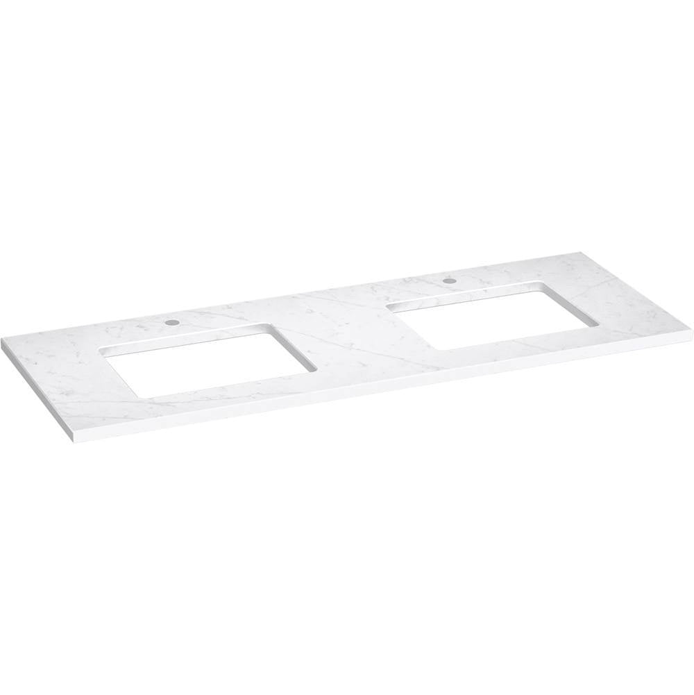 Kohler - Silestone 61'' quartz vanity top with two rectangular cutouts - Eternal Statuario