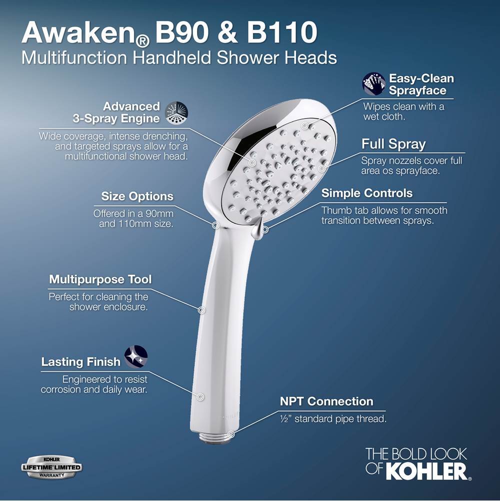 Awaken B110 Four-function handshower, 2.5 gpm