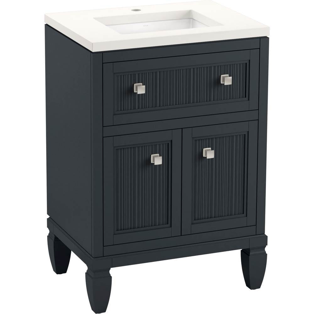 Kohler - Hearthaven 24'' bathroom vanity cabinet with sink and quartz top - Slate Grey