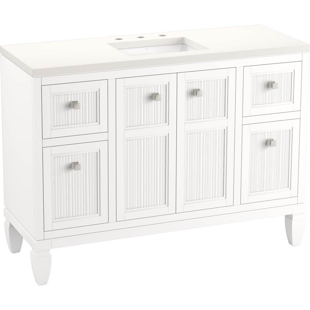 Kohler - Hearthaven 48'' bathroom vanity cabinet with sink and quartz top - White