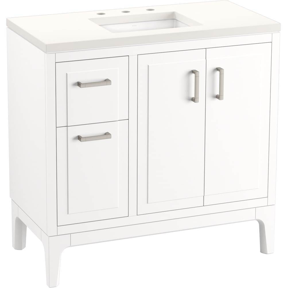 Kohler - Seer 36'' bathroom vanity cabinet with sink and quartz top - White