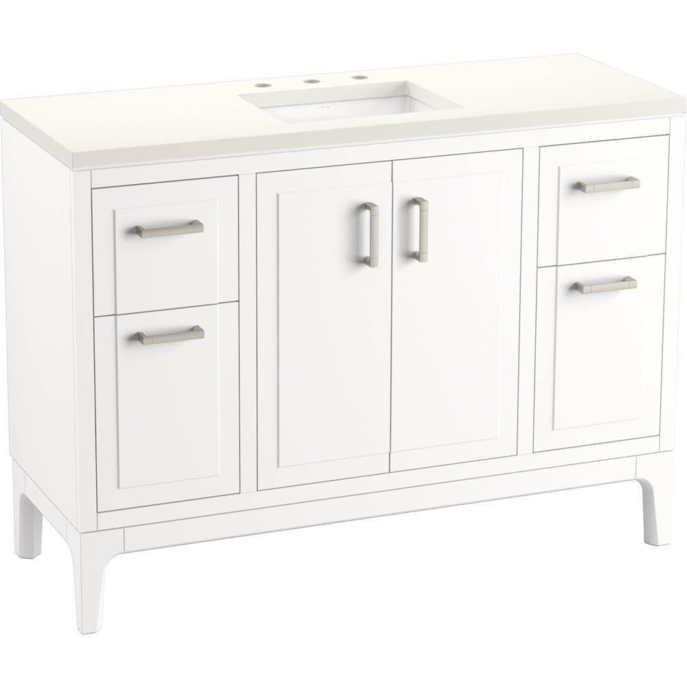 Kohler - Seer 48'' bathroom vanity cabinet with sink and quartz top - White