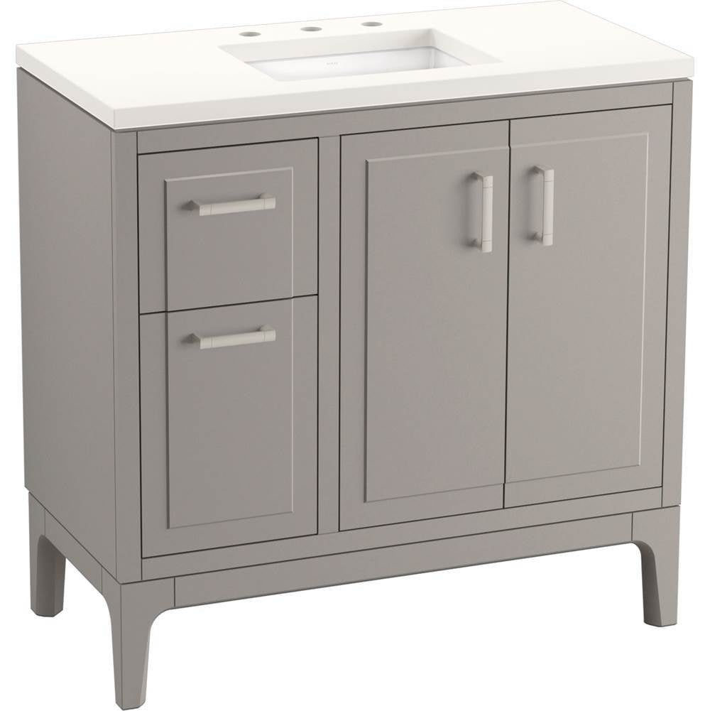 Kohler - Seer 36'' bathroom vanity cabinet with sink and quartz top - Mohair Grey