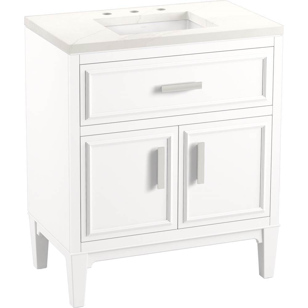 Kohler - Southerk 30'' bathroom vanity cabinet with sink and quartz top - White