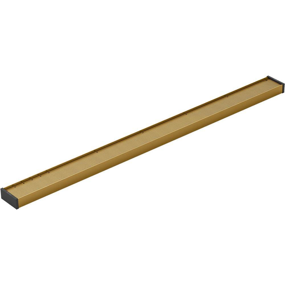 Kohler - 2-1/2'' x 36'' linear drain grate with tile-in panel - Vibrant Brushed Moderne Brass