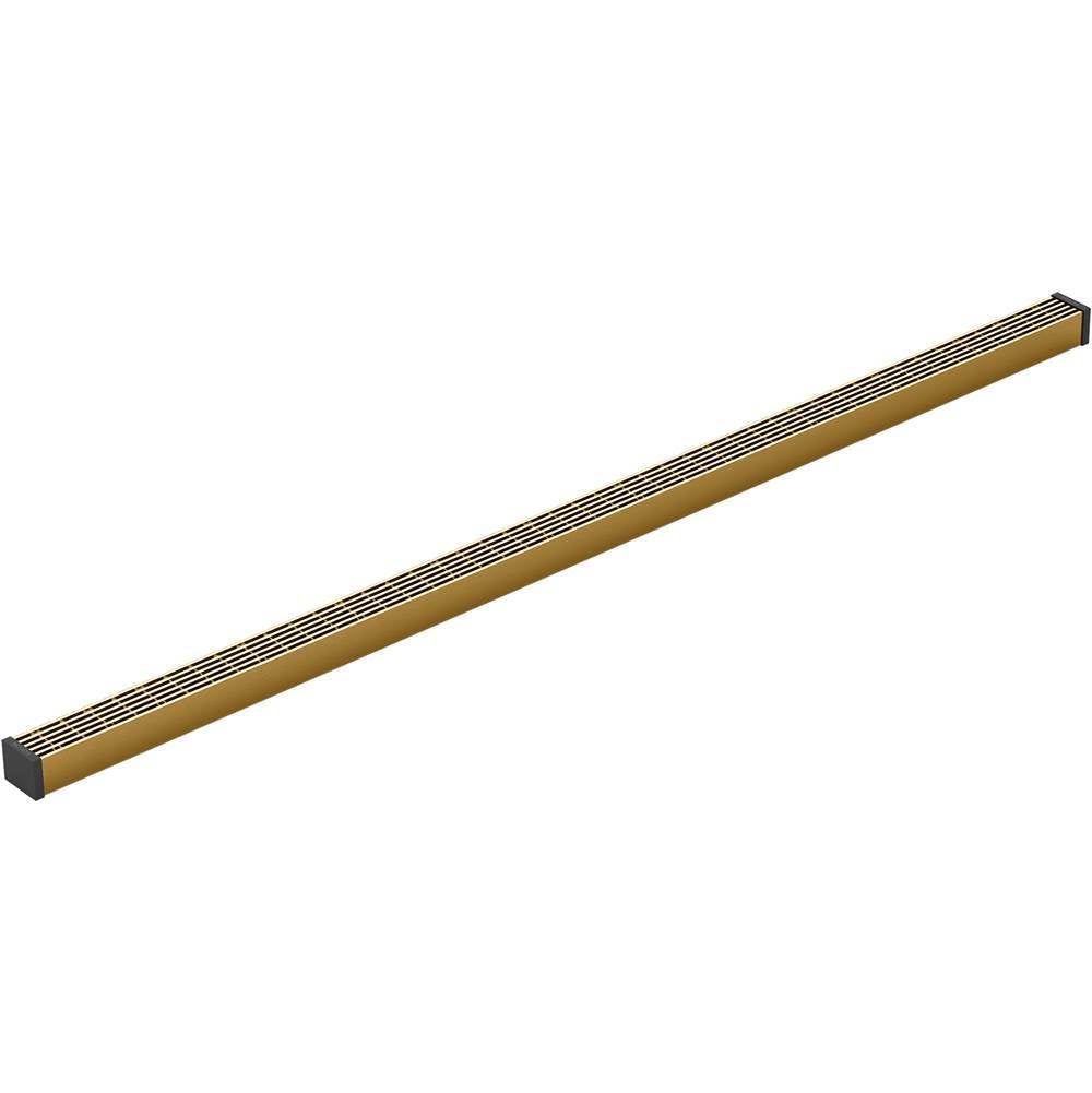 Kohler - 1-1/4'' x 36'' linear drain grate with lattice pattern - Vibrant Brushed Moderne Brass