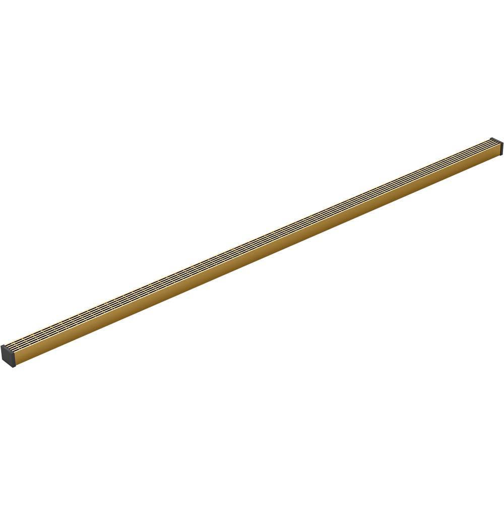 Kohler - 1-1/4'' x 48'' linear drain grate with lattice pattern - Vibrant Brushed Moderne Brass