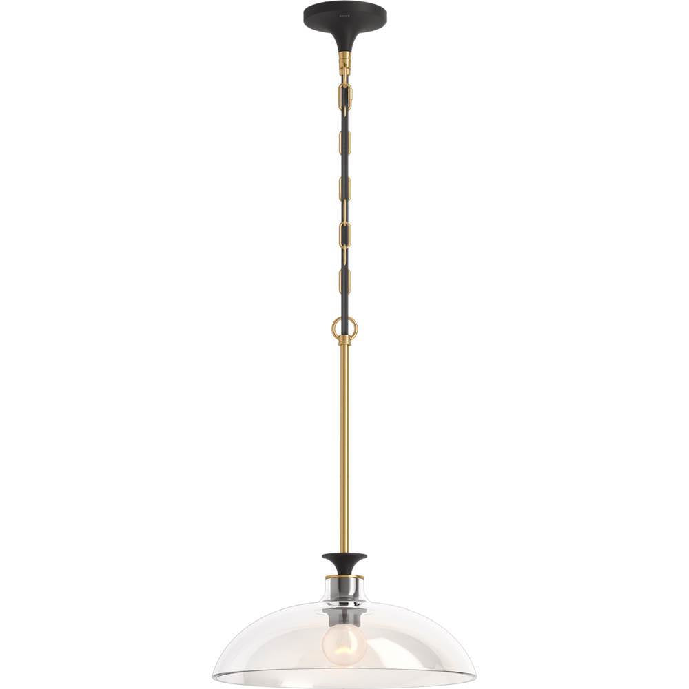 Kohler - ToneE 15'' pendant - Black with Brass Trim