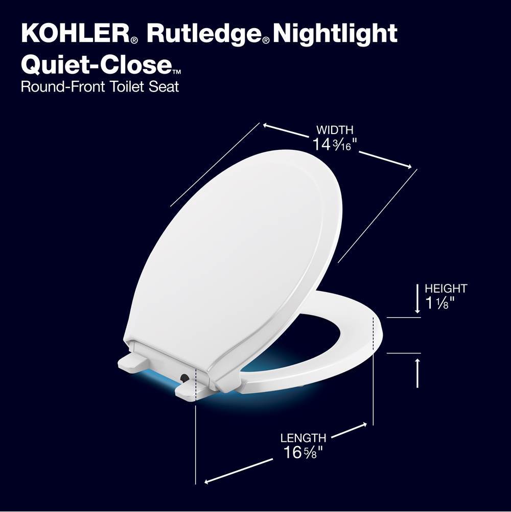 Rutledge Nightlight ReadyLatch Quiet-CloseE round-front toilet seat