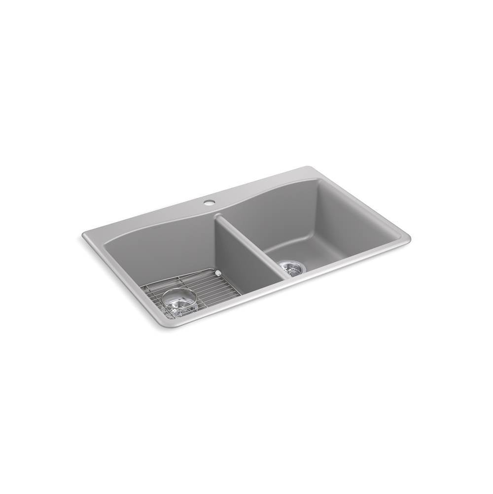 Kennon 33'' top-/undermount double-bowl kitchen sink