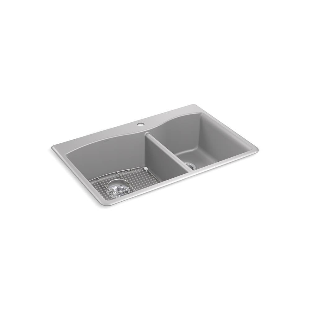 Kennon 33'' top-/undermount double-bowl kitchen sink
