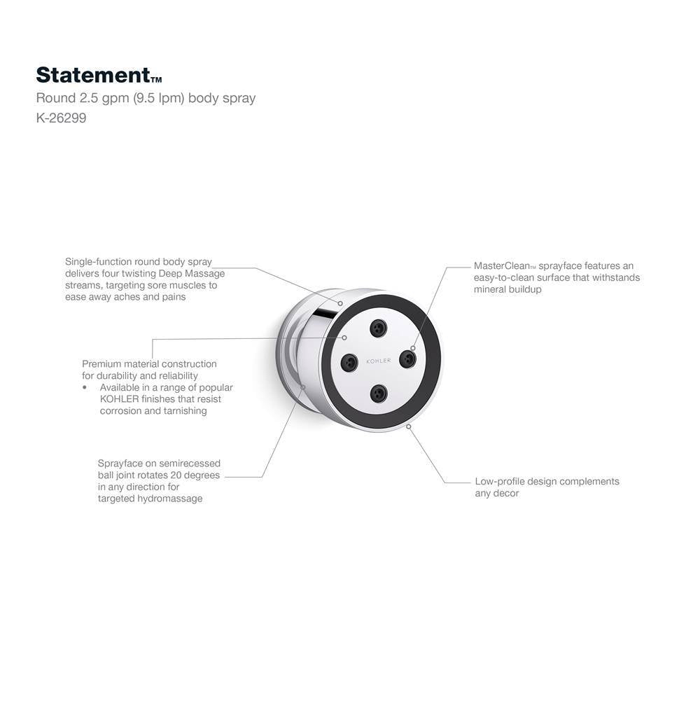 Statement Round single-function body spray, 2.5 gpm
