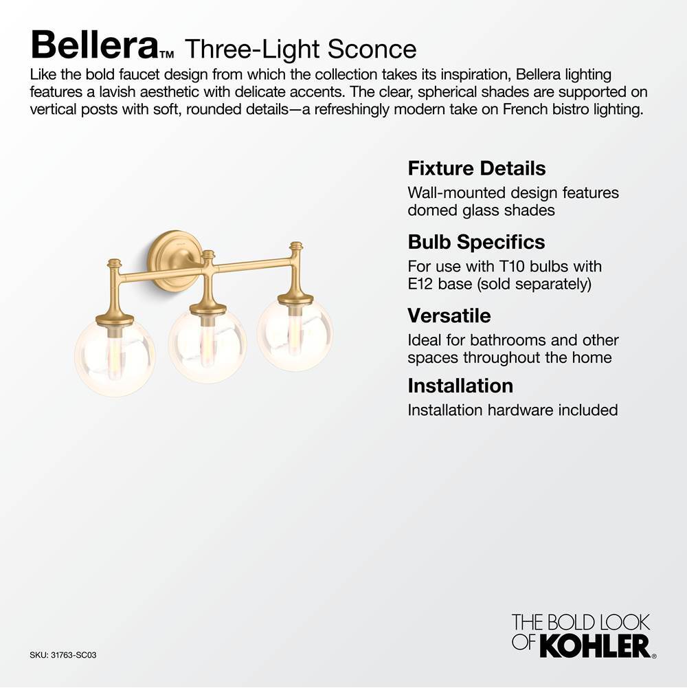 BelleraE Three-light sconce