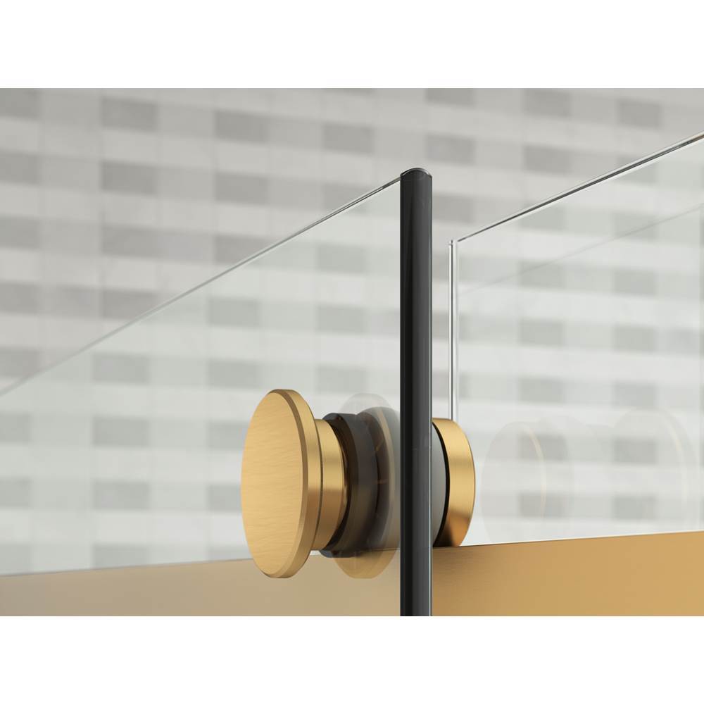 Levity Plus 61-9/16'' H sliding bath door with 3/8''-thick glass
