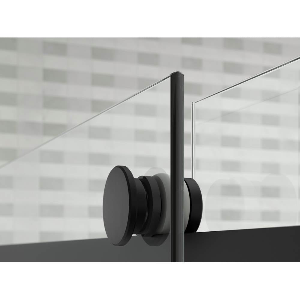 Levity Plus 61-9/16'' H sliding bath door with 3/8''-thick glass