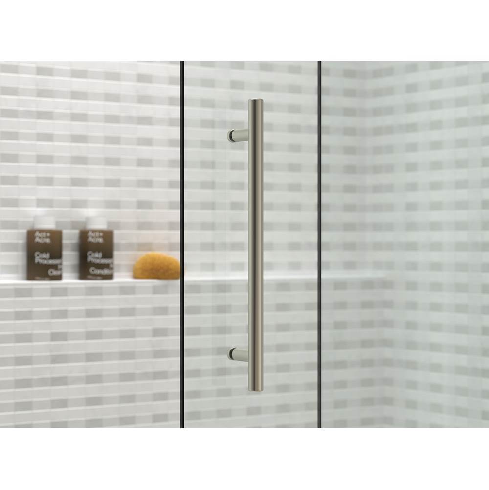 Levity Plus Frameless sliding shower door, 81-5/8'' H x 56-5/8 - 59-5/8'' W, with 3/8''-thick Crystal Clear glass