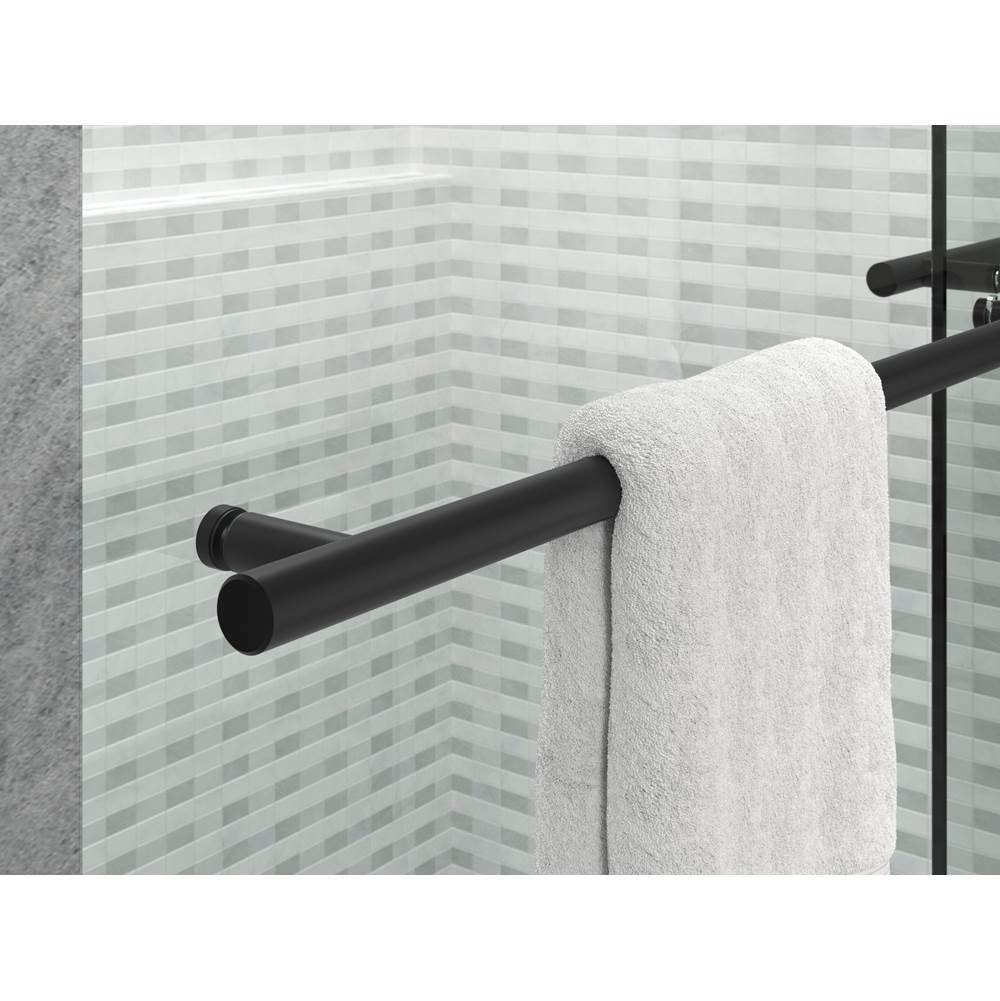 Levity Plus 81-5/8'' H sliding shower door with 3/8''-thick glass