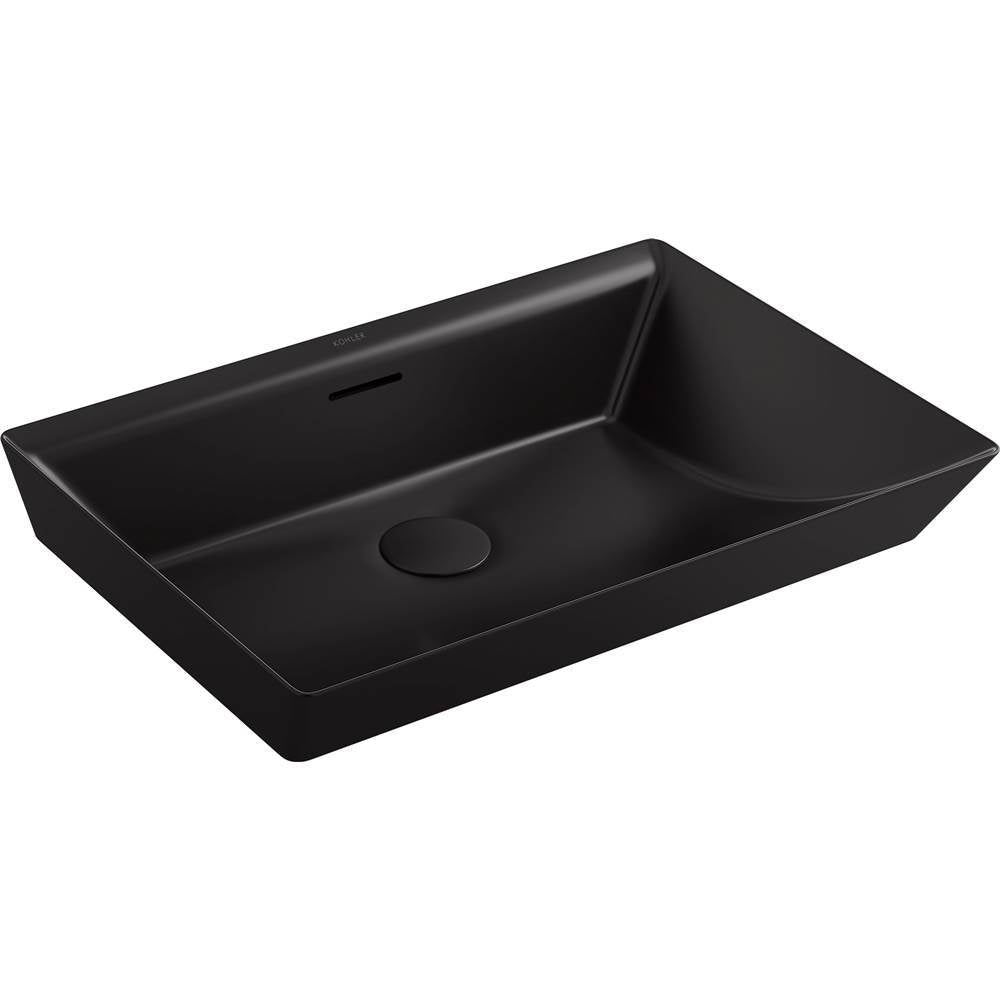 Kohler - Brazn 23'' rectangular vessel bathroom sink - Honed Black