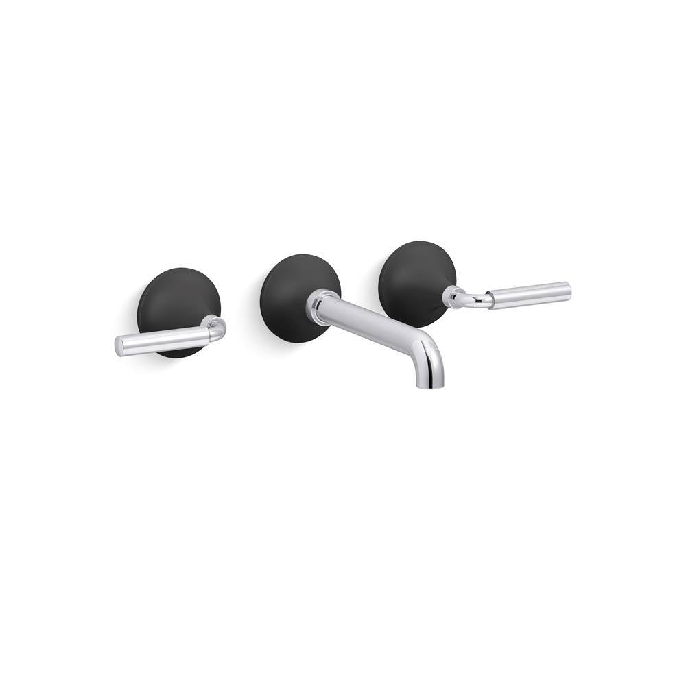 Kohler - ToneE Wall-mount bathroom sink faucet trim, 1.2 gpm - Polished Chrome With Matte Black