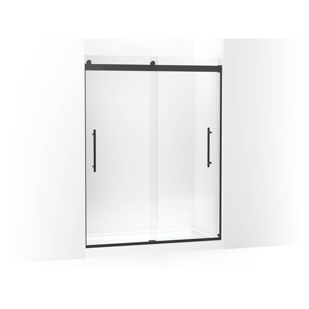 Kohler - Levity Plus Frameless sliding shower door, 77-9/16'' H x 56-5/8 - 59-5/8'' W, with 5/16''-thick Crystal Clear glass - Matte Black