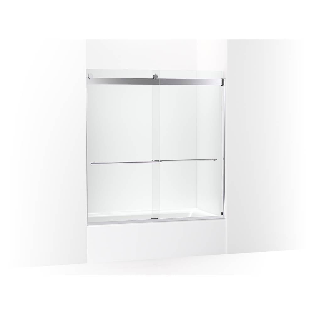 Kohler - Levity Plus 61-9/16'' H sliding bath door with 3/8''-thick glass - Bright Polished Silver
