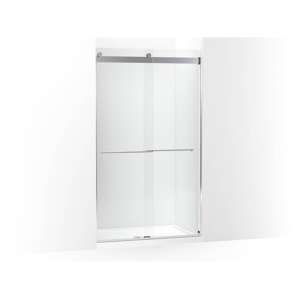 Kohler - Levity Plus Frameless sliding shower door, 81-5/8'' H x 44-5/8 - 47-5/8'' W, with 3/8''-thick Crystal Clear glass - Bright Polished Silver