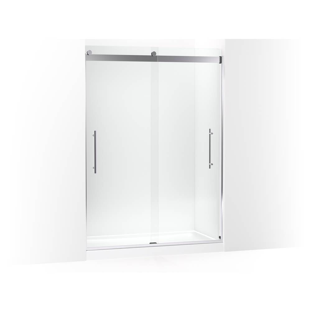 Kohler - Levity Plus Frameless sliding shower door, 81-5/8'' H x 56-5/8 - 59-5/8'' W, with 3/8''-thick Crystal Clear glass - Bright Polished Silver