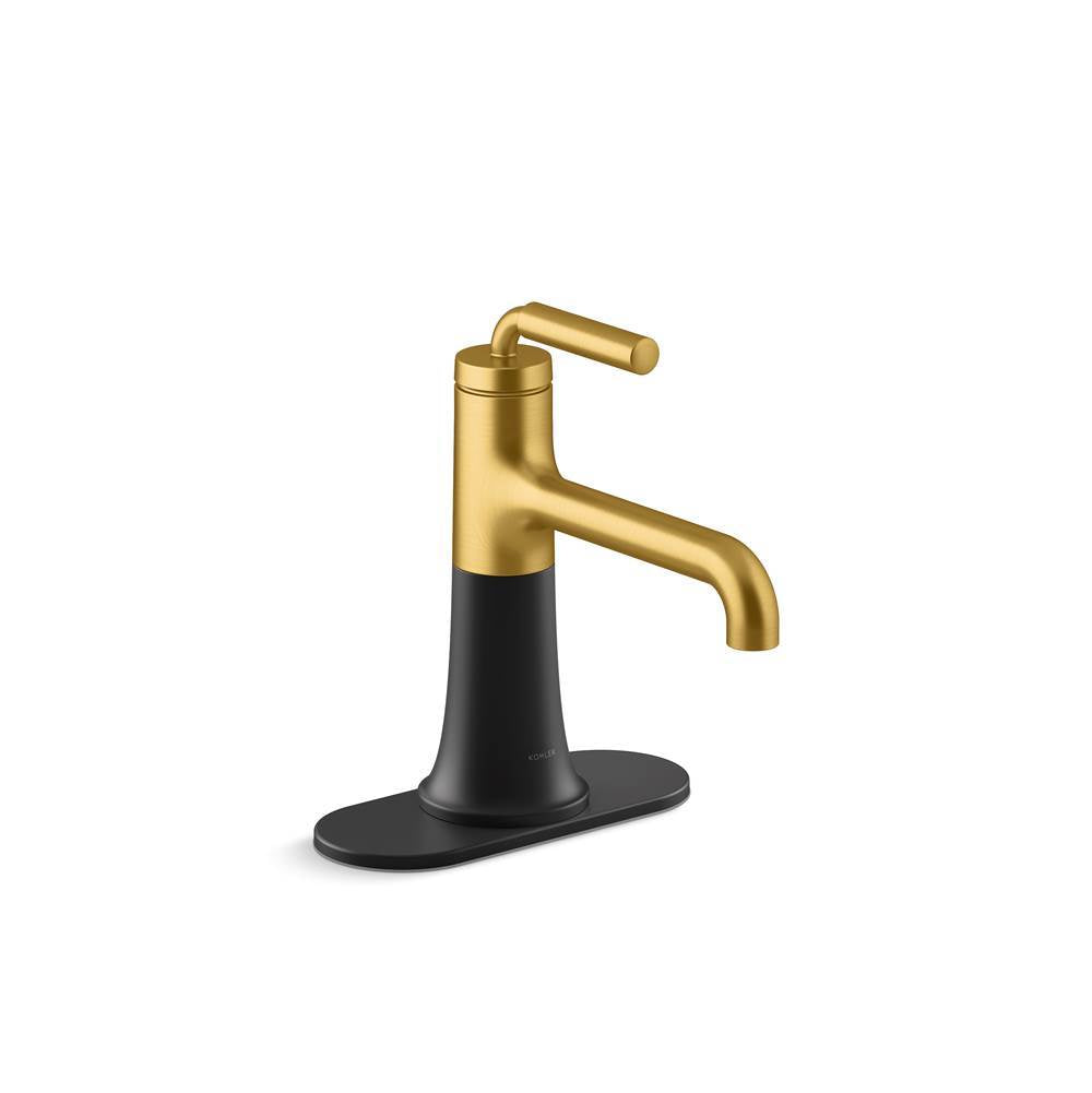 Kohler - ToneE Single-handle bathroom sink faucet, 0.5 gpm - Matte Black with Brushed Moderne Brass