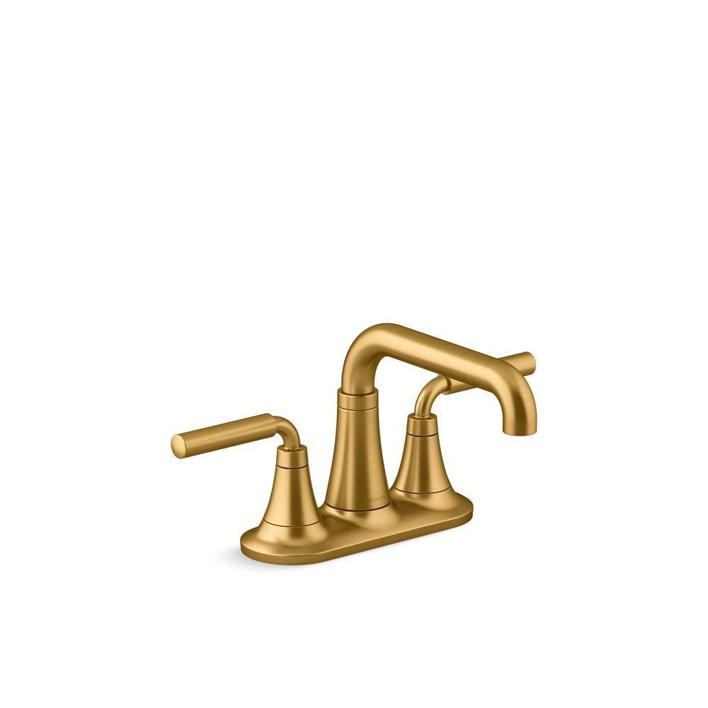 Kohler - ToneE Centerset bathroom sink faucet, 1.2 gpm - Vibrant Brushed Moderne Brass