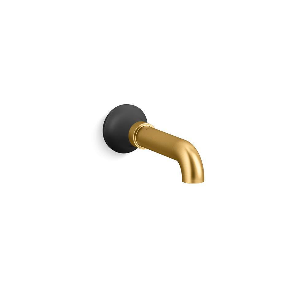 Kohler - ToneE Wall-mount bath spout - Matte Black with Brushed Moderne Brass