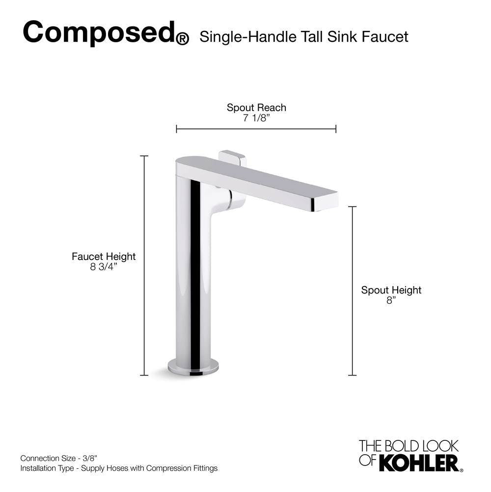 Composed Tall single-handle bathroom sink faucet with Lever handle, 1.2 gpm