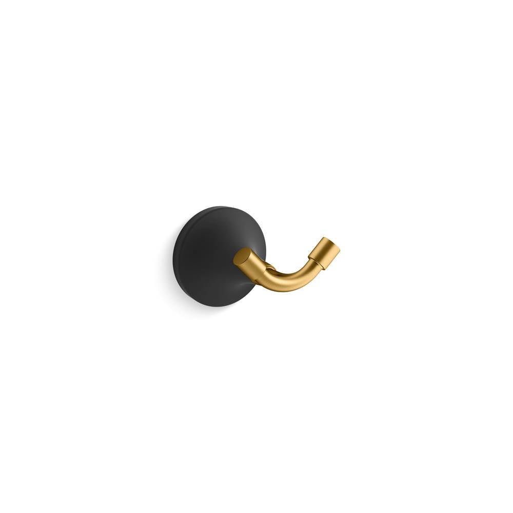 Kohler - ToneE Robe hook - Matte Black with Brushed Moderne Brass