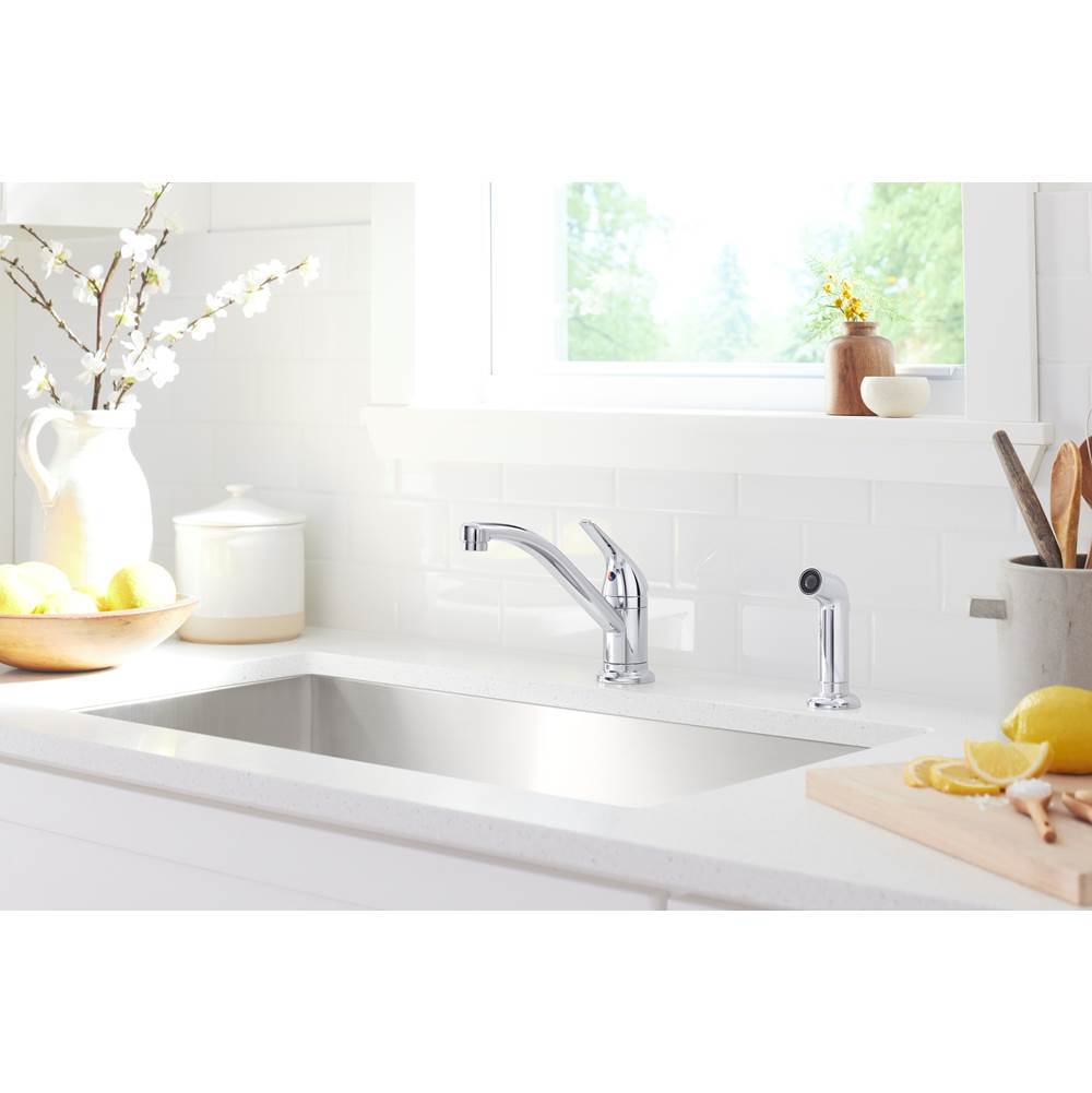 Jolt Single-handle kitchen sink faucet with side sprayer