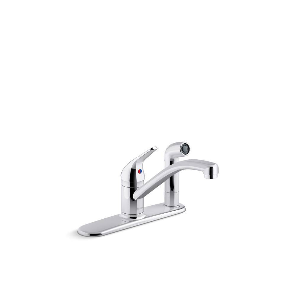 Kohler - Jolt Single-handle kitchen sink faucet with side sprayer - Polished Chrome